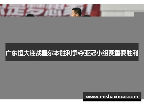 广东恒大迎战墨尔本胜利争夺亚冠小组赛重要胜利